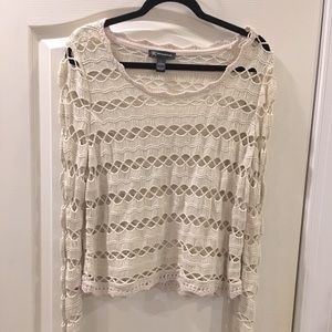 NWT INC International Concepts Crochet Sweater Sz L